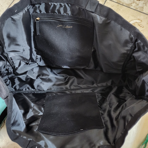 Victoria's Secret Love Large Tote Black and Red - Picture 3 of 3